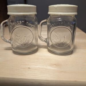 Glass Mason Jar Mugs with Cream Lids